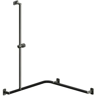 LEH DUHA Evolution 30/762x762x1100 li. Edelstahl anthrazit mit Brausehalter