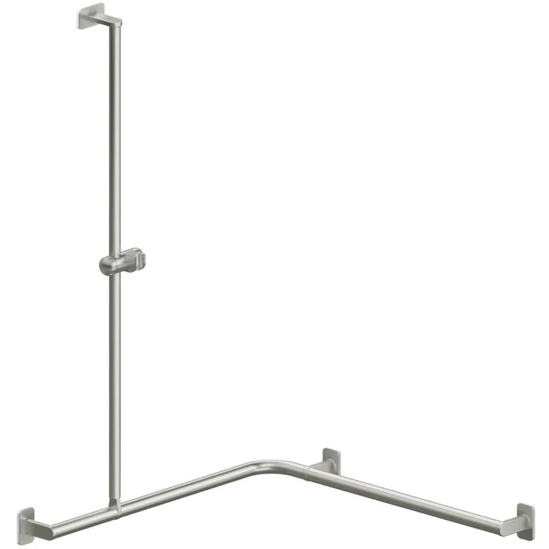 LEH DUHA Evolution 30/762x762x1100 li. Edelst. matt gebü./weiß mit Brausehalter