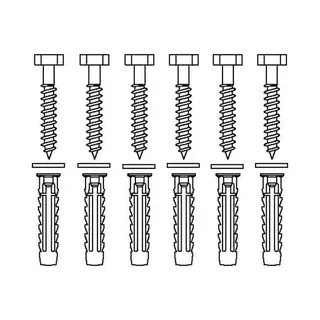 Bef.material 6erSet f. mass Mauerwerk zu Select Waschtisch-Lifter, WC-Lifter