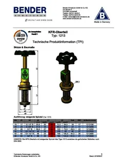 BENDER Oberteil KFR stgd. Typ 1213 DN 25 für absperrbare Rückflußverhinderer KFR – Bild 2