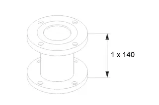 GRUNDFOS Zubehör für Umwälzpumpen Ausgleichsstücksatz A80-140 DN80 PN10 – Bild 2