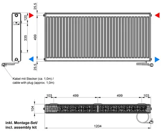 ATEC eVENT Austausch Tieftemp.-Heizk. 4-Loch 550x1200 RAL 9016 – Bild 2