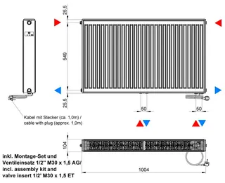 ATEC eVENT Ventil Tieftemp-Heizk. 8-Loch mit Mittelanschl. 600x1000 RAL 9016 – Bild 2