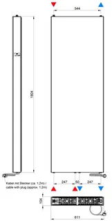 ATEC eVENT Vertikal Plan Tieftemp-Heizk. mit Mittelanschl. 1800x600 RAL 9016 – Bild 2