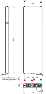 ATEC eVENT Vertikal Plan Tieftemp-Heizk. m.Mittelanschl.1800x500 RAL 9005 schwarz – Bild 2