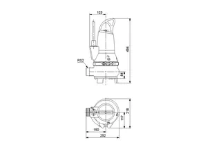 GRUNDFOS Schmutzwasserpumpe EF30.50.06.2.50B 3x400V 10m Kabel – Bild 2