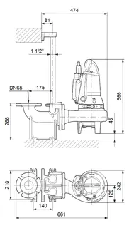 GRUNDFOS Abwasserpumpe Einkanallaufrad SL1.50.65.09.E.Ex.2.50B 10m Kabel – Bild 2