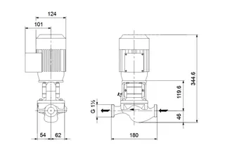 GRUNDFOS Trockenläuferpumpe TP25-80/2-A-O-A-BQQE PN10 3x400V – Bild 2
