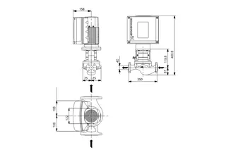 GRUNDFOS Elektr. ger. Trockenläuferpumpe TPE40-90/2-A-F-A-BQQE 06/10 1x230V – Bild 2