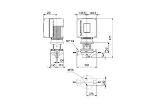 GRUNDFOS Elektr. ger. Trockenläuferpumpe TPE100-200/2-A-F-A-BQQE PN16 3x400V – Bild 2