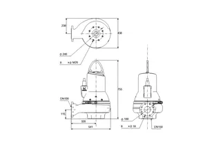 GRUNDFOS Abwasserpumpe Einkanallaufrad SL1.80.100.40.4.51D.C 10m Kabel – Bild 2