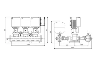 GRUNDFOS Druckerhöhungsanlage HYDRO MULTI-E 3CRIE15-3 PN10 400V 4kW – Bild 2