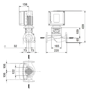 GRUNDFOS Elektr. ger. Trockenläuferpumpe TPE3 100-120 S-AI-F-A-BQQE PN 6 1x230V – Bild 2