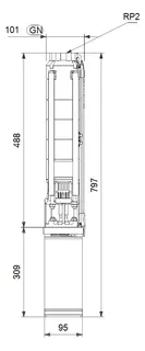 GRUNDFOS Unterwasserpumpe SP14-8 Rp2 4in 3x400V DOL 2,2kW – Bild 3