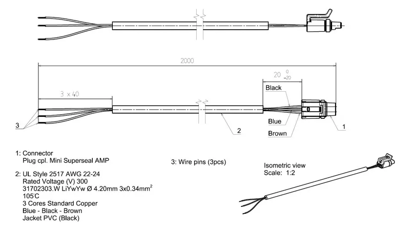 GRUNDFOS Zubehör für Umwälzpumpen Signalkabel Mini Superseal 2000mm