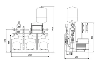 GRUNDFOS Druckerhöhungsanlage Hydro Multi-E 3CME5-3 PN10 400V 1,1kW – Bild 2