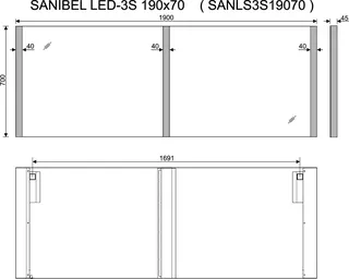 sanibel Leuchtspiegel LED-3S A23 mit drei Lichtstreifen L/M/R 1900x700mm – Bild 2