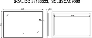 SCALIDO-Leuchtspiegel LED-SCAC, umlauf. Satinierung und Ambientelicht 900x600mm – Bild 2