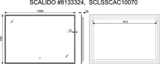 SCALIDO-Leuchtspiegel LED-SCAC, umlauf. Satinierung und Ambientelicht 1000x700mm – Bild 2