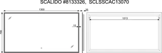 SCALIDO-Leuchtspiegel LED-SCAC, umlauf. Satinierung und Ambientelicht 1300x700mm – Bild 2