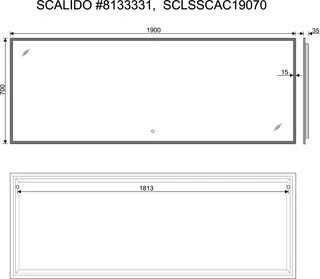 SCALIDO-Leuchtspiegel LED-SCAC, umlauf. Satinierung und Ambientelicht 1900x700mm – Bild 2