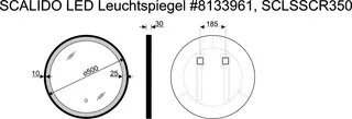SCALIDO-Leuchtspiegel LED-SCR3 rund mit Rahmen schwarz uml. Satinierung 500mm – Bild 2