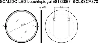SCALIDO-Leuchtspiegel LED-SCR3 rund mit Rahmen schwarz uml. Satinierung 700mm – Bild 2