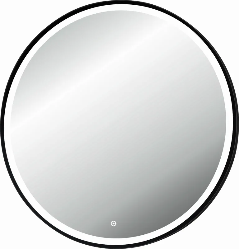 SCALIDO-Leuchtspiegel LED-SCR3 rund mit Rahmen schwarz uml. Satinierung 750mm