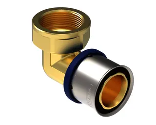 comfort-press-Metall-Übergangswinkel A22 90 Grad 50mm x DN 40 (11/2") IG