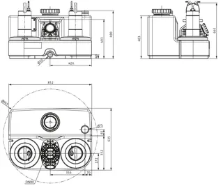 Wilo DrainLift Abwasser-Hebeanlage SANI-L.16M/1, 230V, S3, MS-L, Schuko – Bild 4