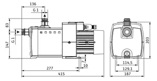 Wilo Hochdruck-Kreiselpumpe HiMulti 3-23 P/1/5/230,G1,400W,620W – Bild 2
