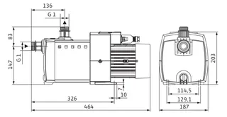 Wilo Hochdruck-Kreiselpumpe HiMulti 3 3-45,G1,1x230V,800W – Bild 3
