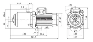 Wilo Hochdruck-Kreiselpumpe Medana CH1-L.203-2,G1,1x230V,370W – Bild 3