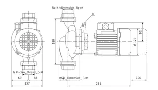Wilo Trockenläufer-Standard-Einzelpumpe IPL 30/90-0,25/2,G 2,3x400V,0.25kW – Bild 3