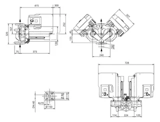 Wilo Trockenläufer-Hocheffizienz-Doppel Yonos GIGA2.0-D 40/1-21/2,2,DN40,2.2kW – Bild 3