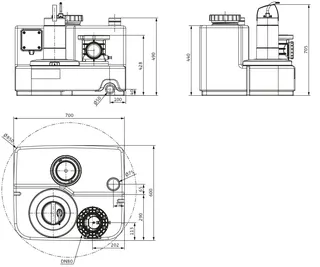 Wilo DrainLift Abwasser-Hebeanlage SANI-M.11T/4, 400V, S1, EC-L, CEE16 – Bild 3