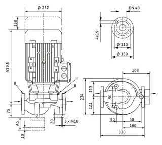 Wilo Trockenläufer-Standard-Einzelpumpe IPL 40/160-4/2,,3x400V,4kW – Bild 2