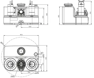 Wilo DrainLift Abwasser-Hebeanlage SANI-L.19T/4, 400V, S1, EC-L, CEE32 – Bild 4