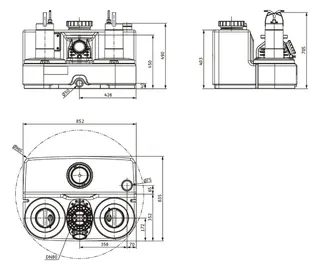Wilo DrainLift Abwasser-Hebeanlage SANI-L.23T/4, 400V, S1, EC-L, CEE32 – Bild 3