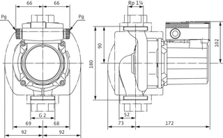 Wilo Nassläufer-Standardpumpe TOP-Z30/10, 1x230V, PN6/10, G2, 180W – Bild 3