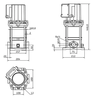 Wilo Mehrstufige Hochdruck-Kreiselpumpe MVIS405-1/16/K/3-400-50-2 PN16,G11/2 – Bild 2