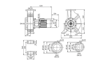 Wilo Trockenläufer-Blockpumpe Atmos GIGA-B 32/150-4/2-S1,DN50,DN32,4kW – Bild 2