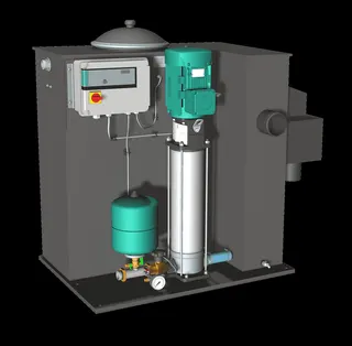Wilo Einzelpumpenanlage Economy CO/T-1 Helix V 403/EC,G11/4/G11/4,0.37kW