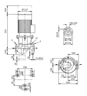 Wilo Trockenläufer-Standard-Einzelpumpe Atmos GIGA-I 100/160-3/4,DN100,3kW – Bild 2