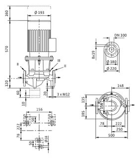 Wilo Trockenläufer-Standard-Einzelpumpe Atmos GIGA-I 100/140-1,5/4,DN100,1.5kW – Bild 2