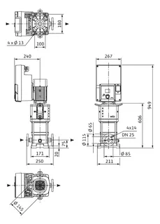 Wilo Hochdruck-Kreiselpumpe HELIX2.0-VE410-2/25/V/KS/3,DN 25,2.2kW – Bild 3