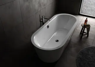 Koralle Badewanne T700 185/80 Acryl oval 1850x800x480 weiß – Bild 2