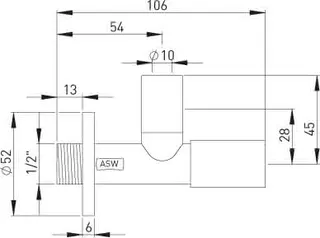 sanibel-Design-Eckventil rund selbst- dichtend DN 15 (1/2") schwarz – Bild 2