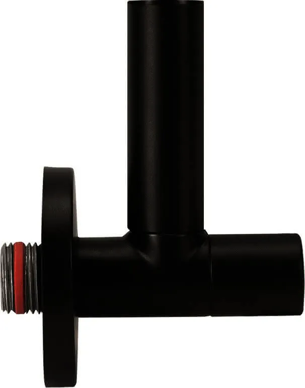 sanibel-Design-Eckventil rund Schlauch- verblendung 70 mm DN 15 (1/2") schwarz