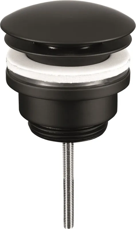 sanibel-Design-Ablaufvtl. m Druckverschl rund gewölbt DN 32 (11/4") schwarz